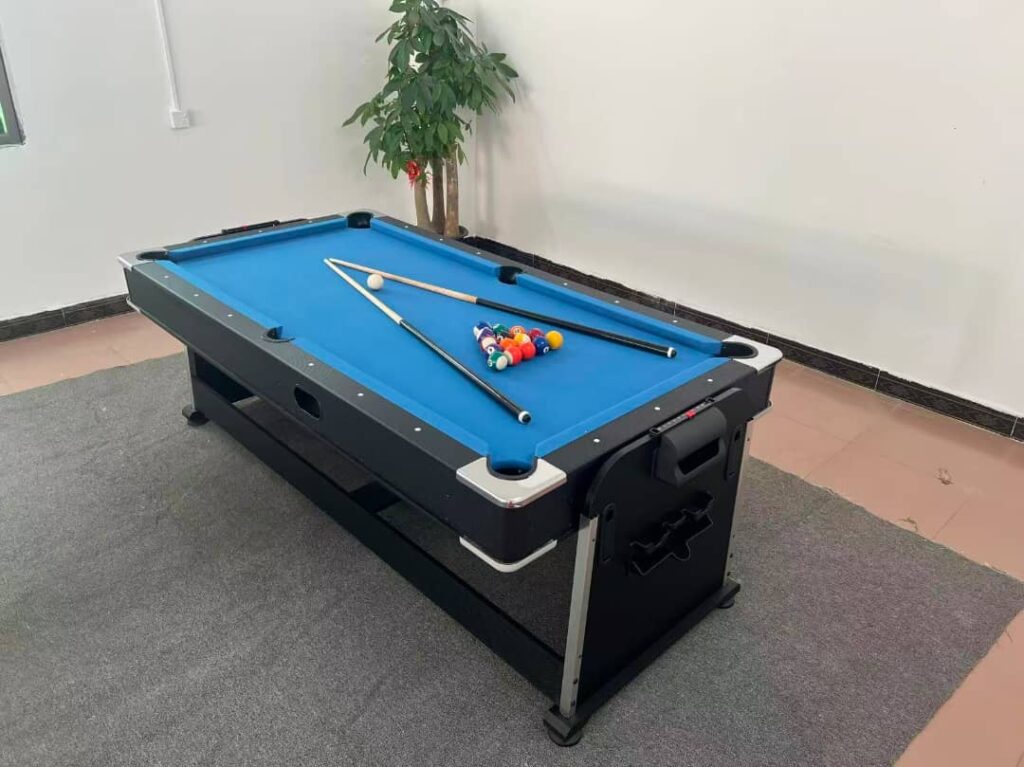 4 in 1 snooker with table tennis and air hockey board